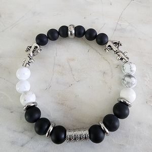 Men Bracelet made with natural stones and stainless steel materials